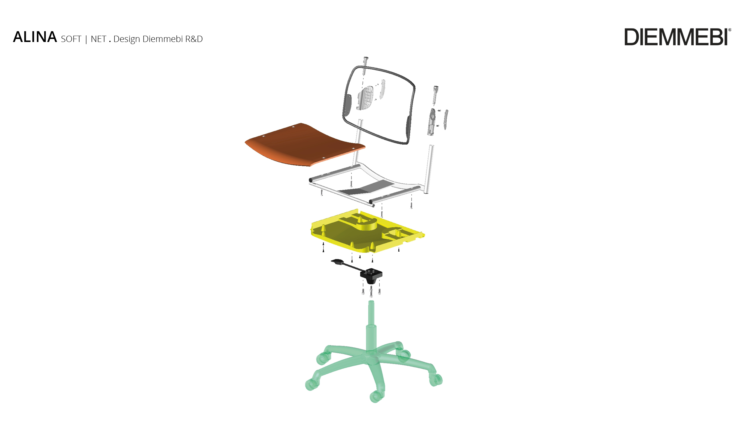Sgabello S'mesh H730 Mm, Telaio Verniciato Bianco, Sedile In Plastica E Schienale Predisposto Per Rete Rete Non Inclusa