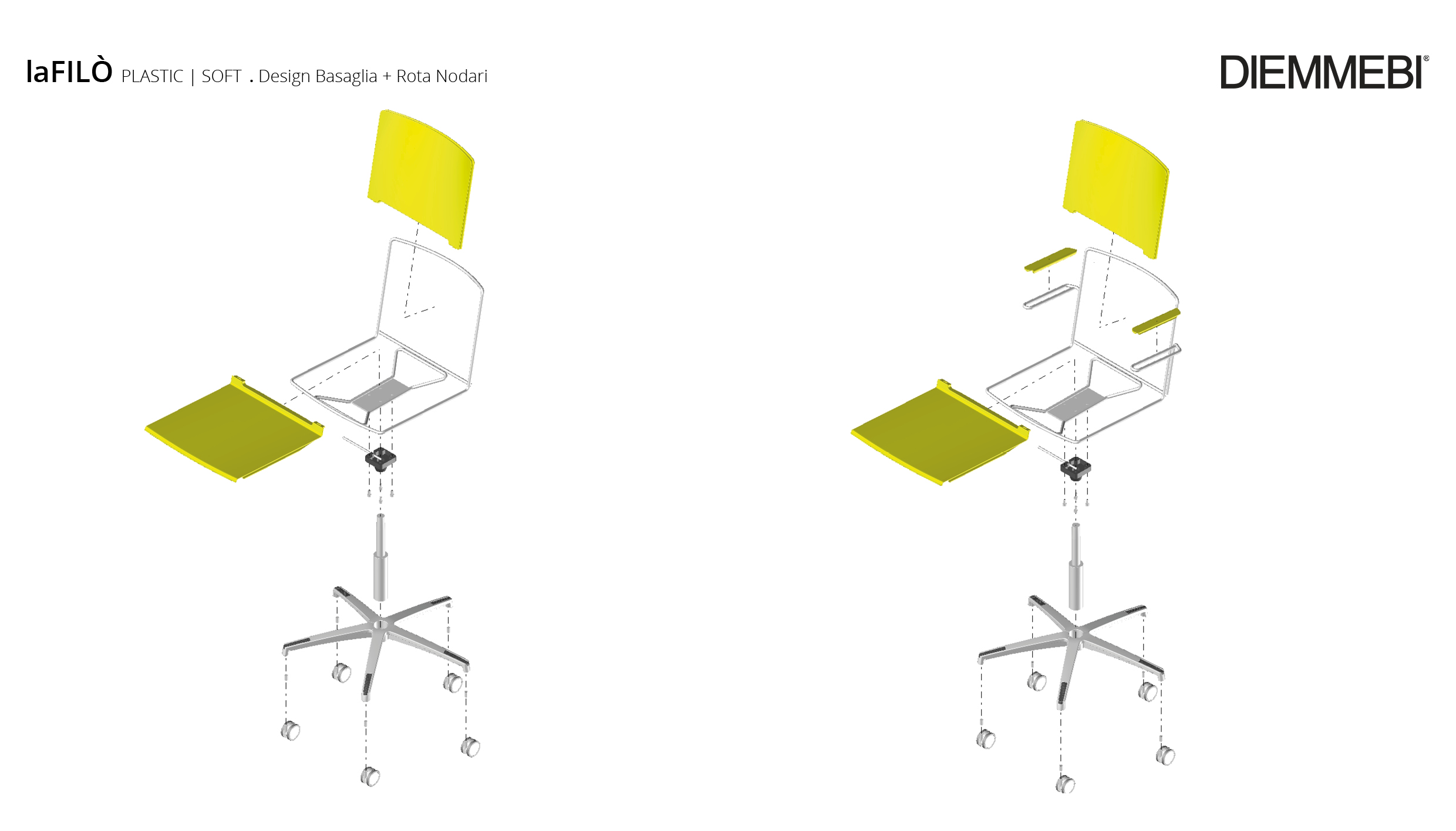 Sedia Idealsedie Galizia Michele | Plastica Colorata, Telaio Acciaio Nero | Impilabile, Made In Italy - Foto 3