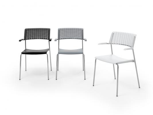 Cala Hybrid plastic 4 legged chair with arms