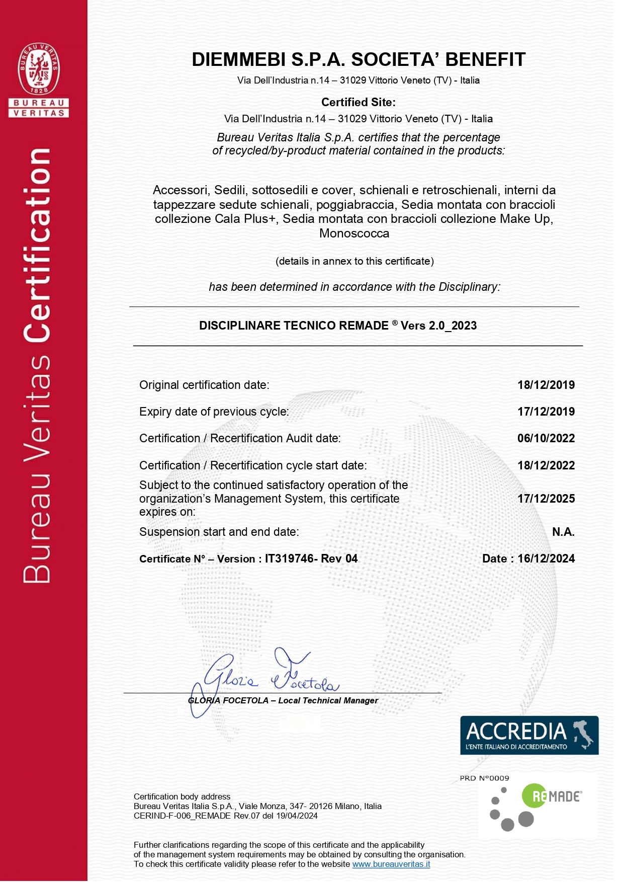 Certificato ReMade